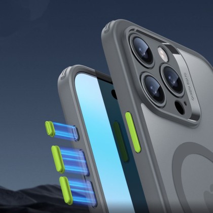 Удароустойчив кейс с MagSafe и протектор за iPhone 16 Pro Max  от ESR Classic Pro Set Halolock - Frosted Grey