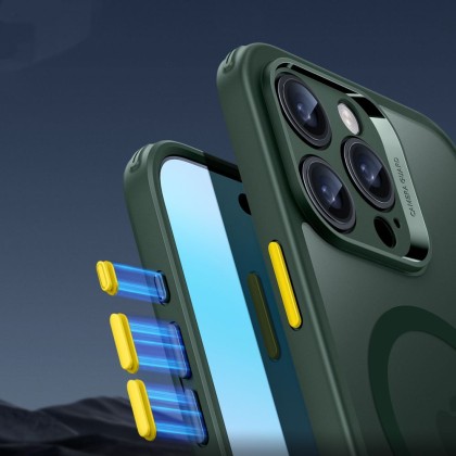 Удароустойчив кейс с MagSafe и протектор за iPhone 16 Pro Max  от ESR Classic Pro Set Halolock - Frosted Green