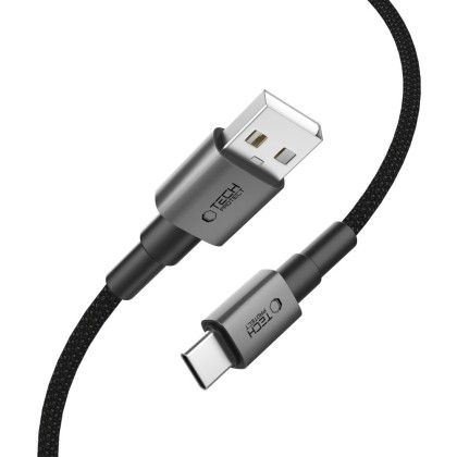 Кабел за зареждане USB-A/USB-C 15W /3A 25см от Tech- Protect  Ultraboost DNA- Iron Grey