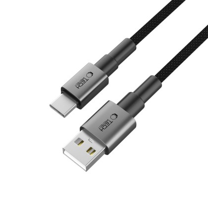 Кабел за зареждане USB-A/USB-C 15W /3A 25см от Tech- Protect  Ultraboost DNA- Iron Grey