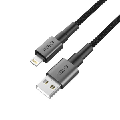 Кабел за зареждане USB-A/Lightning 15W /2.4A 100см от Tech- Protect  Ultraboost DNA- Iron Grey