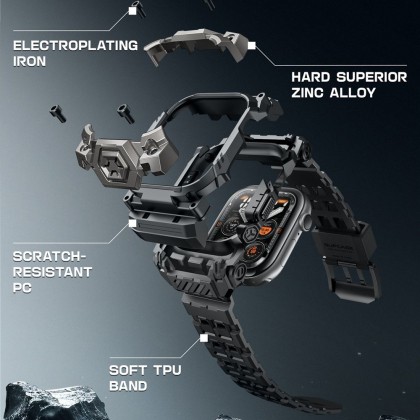 Удароустойчив кейс с каишка за Apple Watch 10 (46 mm) от Supcase Unicorn Beetle Ore - Черен