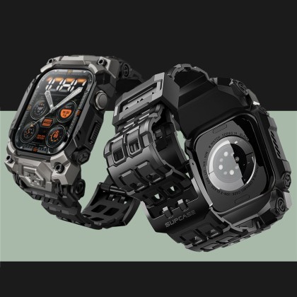 Удароустойчив кейс с каишка за Apple Watch 10 (46 mm) от Supcase Unicorn Beetle Ore - Черен