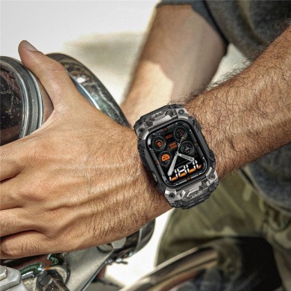 Удароустойчив кейс с каишка за Apple Watch 10 (46 mm) от Supcase Unicorn Beetle Ore - Черен