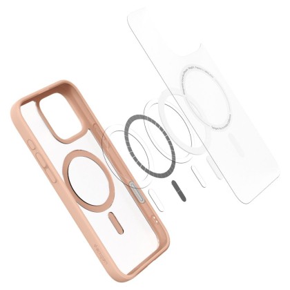 Удароустойчив, твърд кейс с MagSafe за iPhone 16 Pro от Spigen Ultra Hybrid T -  Frost Rose Titanium