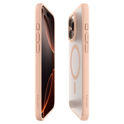 Удароустойчив, твърд кейс с MagSafe за iPhone 16 Pro от Spigen Ultra Hybrid T -  Frost Rose Titanium