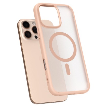 Удароустойчив, твърд кейс с MagSafe за iPhone 16 Pro от Spigen Ultra Hybrid T -  Frost Rose Titanium