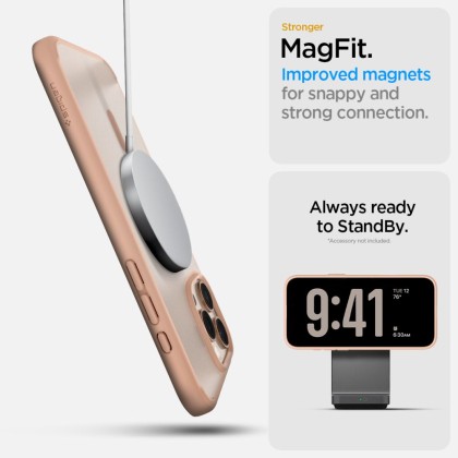 Удароустойчив, твърд кейс с MagSafe за iPhone 16 Pro от Spigen Ultra Hybrid T -  Frost Rose Titanium