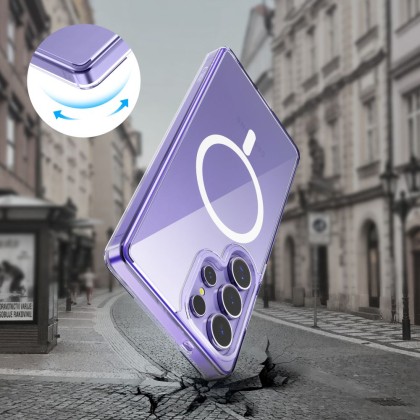 Хибриден кейс с MagSafe за Samsung Galaxy S25 Ultra от Tech-Protect Flexair Hybrid - Прозрачен
