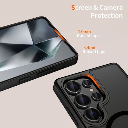 Твърд кейс с MagSafe пръстен за Samsung Galaxy S25 Ultra от Tech-Protect MagMat - Черен мат