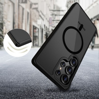 Твърд кейс с MagSafe пръстен за Samsung Galaxy S25 Ultra от Tech-Protect MagMat - Черен мат