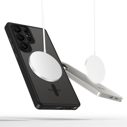 Кейс с MagSafe и защита на камерата за Samsung Galaxy S25 Ultra от Tech-Protect MagCam - Matte Black