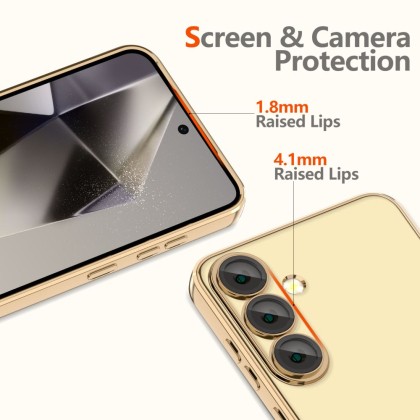 Твърд кейс с MagSafe и протектор за камерата на Samsung Galaxy S25 Plus от Tech-Protect MagFlex - Shiny Gold