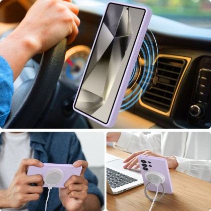 Силиконов кейс с MagSafe за Samsung Galaxy S25 Ultra от Tech-Protect Liquid Silicone - Mauve