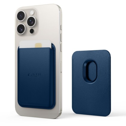 Универсален магнитен картхолдър  за телефон с MagSafe от Tech-Protect MagWallet  - Navy Blue
