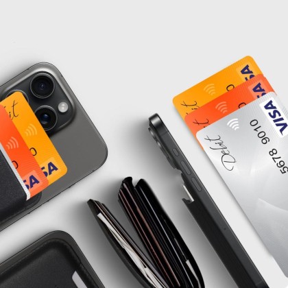 Универсален магнитен картхолдър  за телефон с MagSafe от Tech-Protect MagWallet  - Кафяв