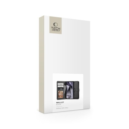 Кожен тефтер за Samsung Galaxy S25 Ultra от Tech-Protect Wallet - Черен