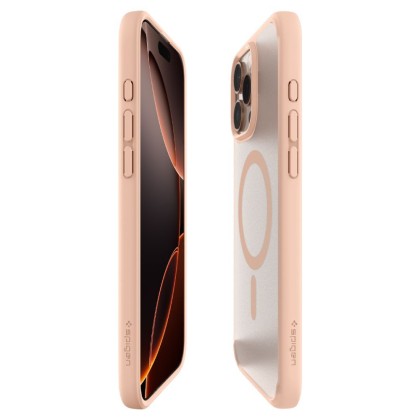 Удароустойчив, твърд кейс с MagSafe за iPhone 16 Pro Max от Spigen Ultra Hybrid T - Frost Rose Titanium