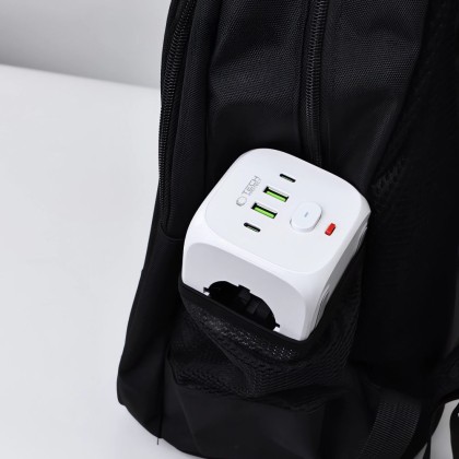 Захранващ адаптер с 4 порта от Tech Protect PCL3X4 - Бял