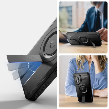 360 градусов калъф с MagSafe за Samsung Galaxy S25 Plus от Tech-Protect Kevlar - Black