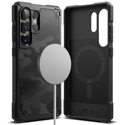 Удароустойчив, силиконов кейс с MagSafe за Samsung Galaxy S25 Ultra от Ringke Rugged Gear - Камуфлажен