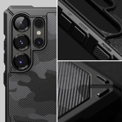 Удароустойчив, силиконов кейс с MagSafe за Samsung Galaxy S25 Ultra от Ringke Rugged Gear - Камуфлажен