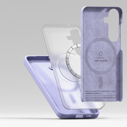 Силиконов кейс с MagSafe за Samsung Galaxy S25 Plus от Ringke Silicone Magnetic - Lavender