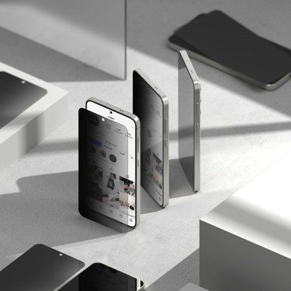 2 х Стъклен протектор със затъмняване на дисплей за Samsung Galaxy S25 Plus от Ringke Easy Slide 2-Pack - Privacy