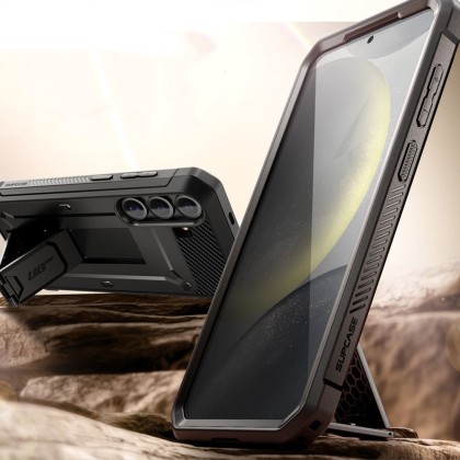 360 градусов кейс с щипка за колан за Samsung Galaxy S25 от Supcase Unicorn Beetle Pro 2-set - Черен