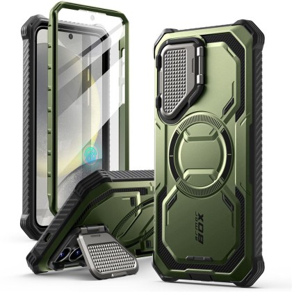 360 градусов кейс с MagSafe за Samsung Galaxy S25 от Supcase IBLSN ArmorBox Mag - Guldan