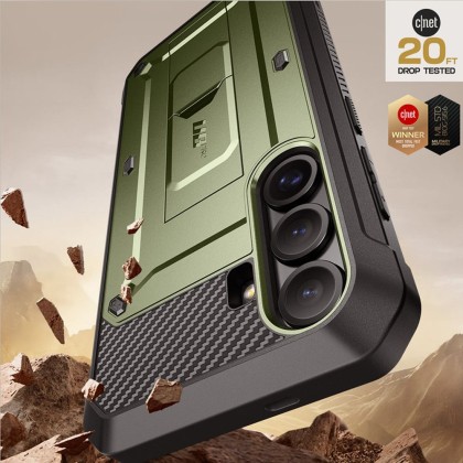 360 градусов кейс с щипка за колан за Samsung Galaxy S25 от Supcase Unicorn Beetle Pro 2-set - Guldan