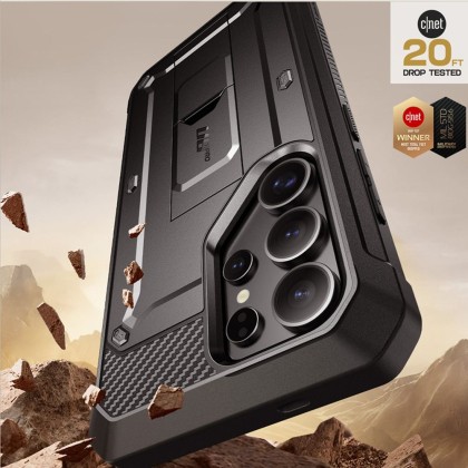 360 градусов кейс с щипка за колан за Samsung Galaxy S25 Ultra от Supcase Unicorn Beetle Pro 2-set - Черен