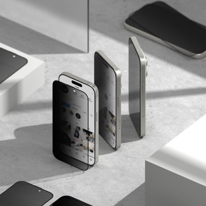 2 х Стъклен протектор със затъмняване на дисплей за Samsung Galaxy S25 от Ringke Easy Slide 2-Pack - Privacy