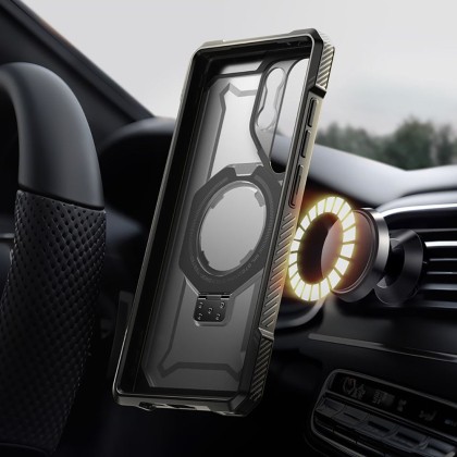 Удароустойчив кейс с MagSafe и стойка за Samsung Galaxy S25 Ultra от Supcase UB Grip Mag - Guldan