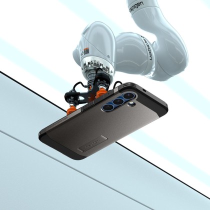 Удароустойчив, твърд кейс с MagSafe за Samsung Galaxy S25 от Spigen Tough Armor - Gunmetal