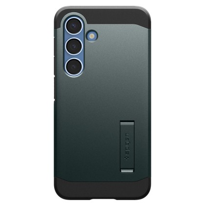 Удароустойчив, твърд кейс с MagSafe за Samsung Galaxy S25 от Spigen Tough Armor - Abyss Green