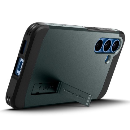 Удароустойчив, твърд кейс с MagSafe за Samsung Galaxy S25 от Spigen Tough Armor - Abyss Green