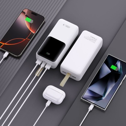Преносима Батерия Pawer Bank 30000Mah 22.5W от Tech-Protect PB03 - White