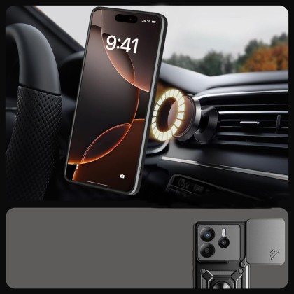 Удароустойчив калъф за Xiaomi Redmi Note 14 5G от Tech-Protect CamShield Pro - Matte Black