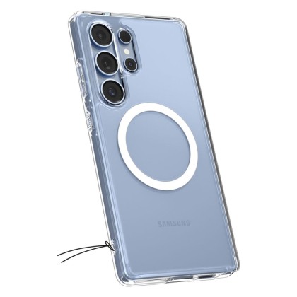 Удароустойчив кейс с MagSafe пръстен за Samsung Galaxy S25 Ultra  от Spigen Ultra Hybrid Mag - Бял