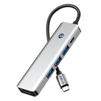 TECH-PROTECT HB01 HUB ADAPTER 5IN1 TYPE-C + USB3.0 + HDMI 4K 60HZ + PD100W SPACE GREY