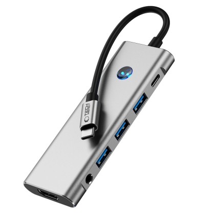 Адаптер  9 в 1 за лаптоп с USB -Type C - вход от Tech-Protect HB04 Hub - Space Grey