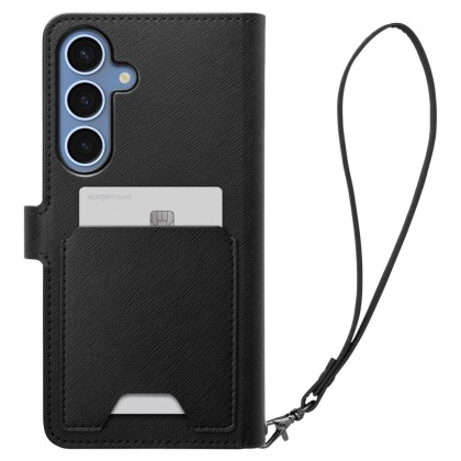 Кожен тефтер за Samsung Galaxy S25 Plus от Spigen Wallet "S" Pro - Black