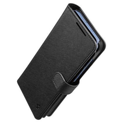 Кожен тефтер за Samsung Galaxy S25 Plus от Spigen Wallet "S" Pro - Black