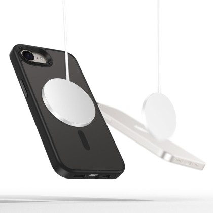 Твърд кейс с MagSafe пръстен за iPhone SE 4 2025 от Tech-Protect MagMat - Matte Black