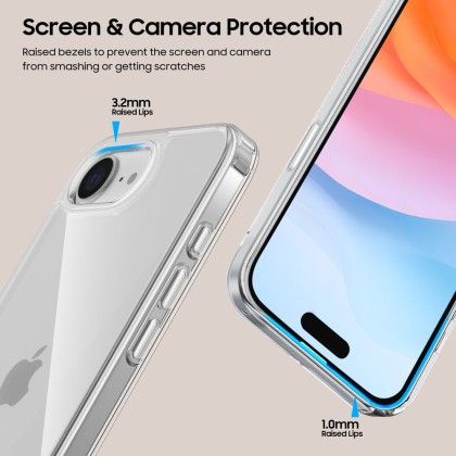 Хибриден кейс за iPhone SE 4 (2025) от Tech-Protect Flexair Hybrid - Clear