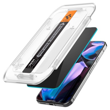 2 броя стъклени протектори за дисплей на Google Pixel 9 Pro XL от от Spigen Glas.TR "Ez Fit" HD - Privacy