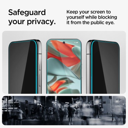 2 броя стъклени протектори за дисплей на Google Pixel 9 Pro XL от от Spigen Glas.TR "Ez Fit" HD - Privacy