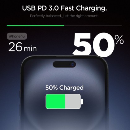 Стенно зарядно устройство за iOs и Android с USB-C от Spigen Essential EE201EU - Черно