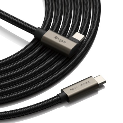 Кабел за зареждане USB-C / USB-C 240w 4K 60Hz от Ringke USB 3.2 Gen 100см - Черен